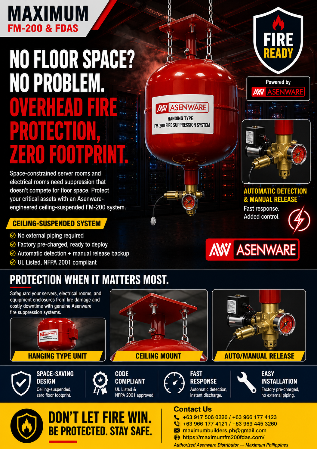 Protection From Above: Space-Saving FM-200 Fire Suppression