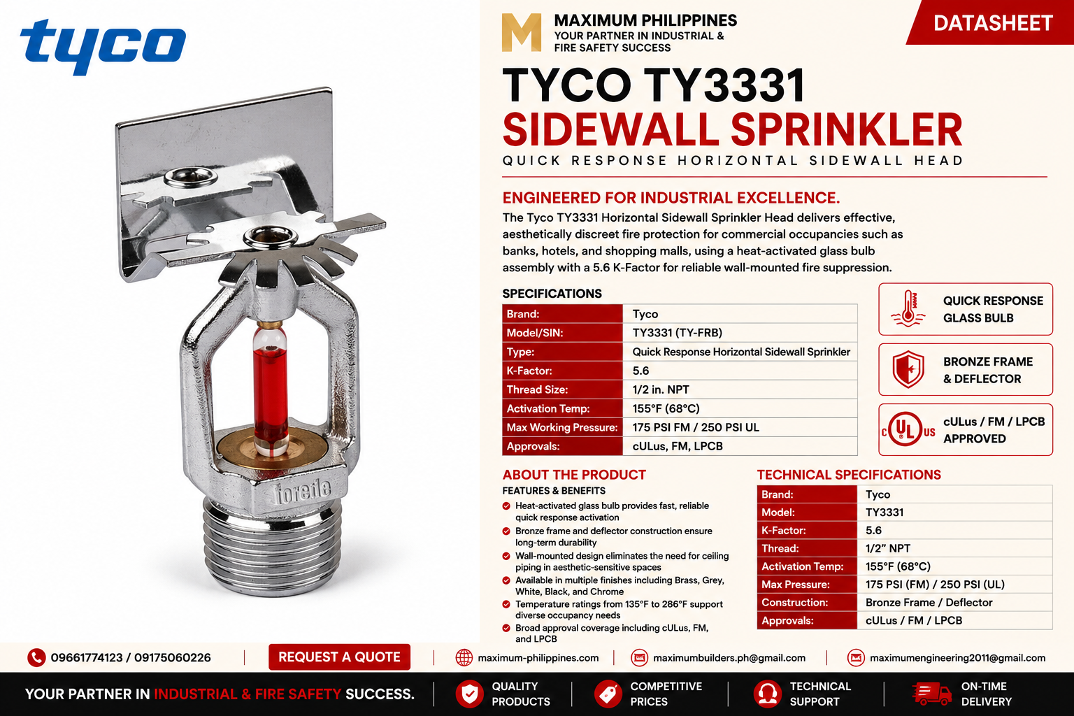 Sidewall Sprinkler Head Brochure