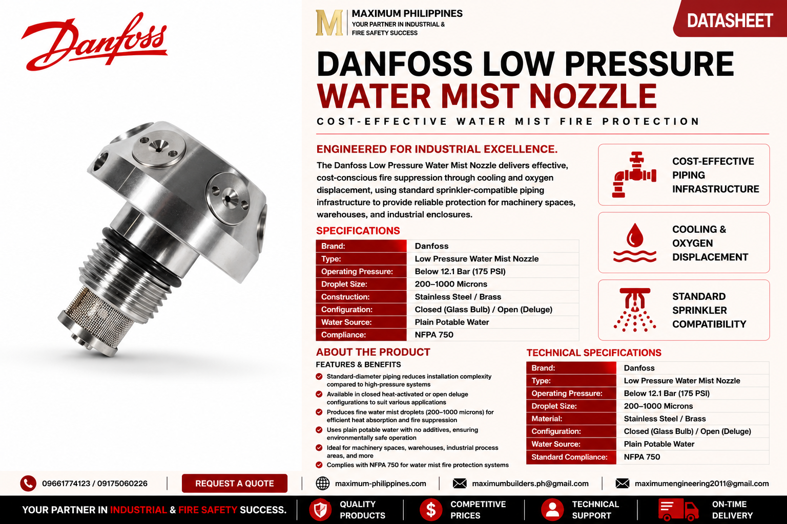 Low Pressure Water Mist Nozzle Brochure