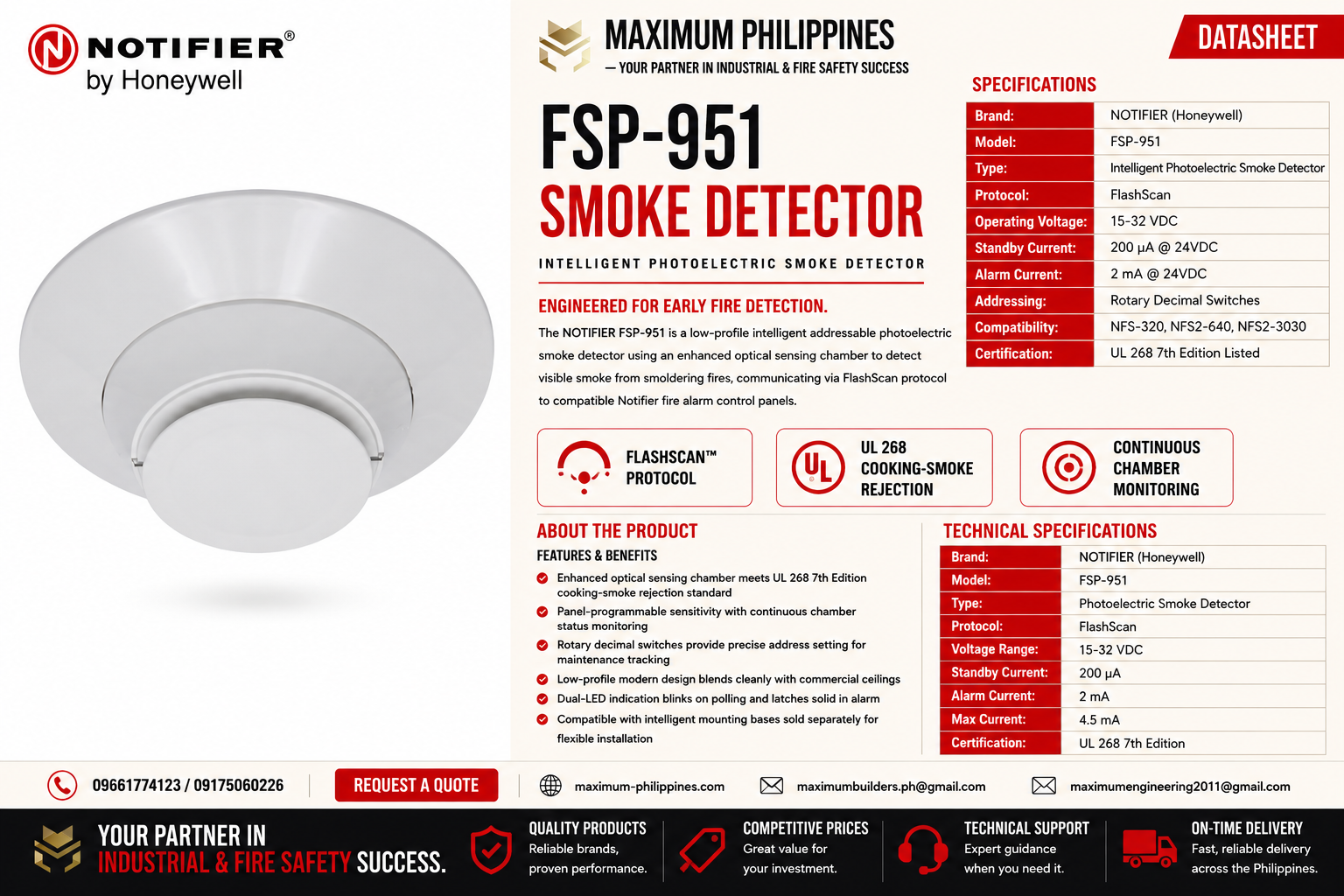 FSP-951 Intelligent Photoelectric Smoke Detector Brochure
