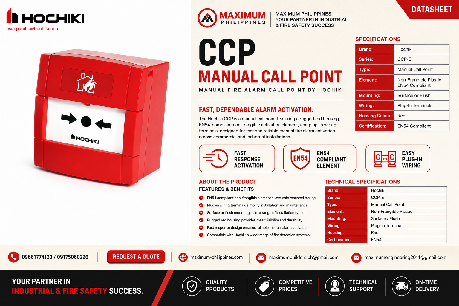 Hochiki CCP Addressable Manual Call Point Brochure