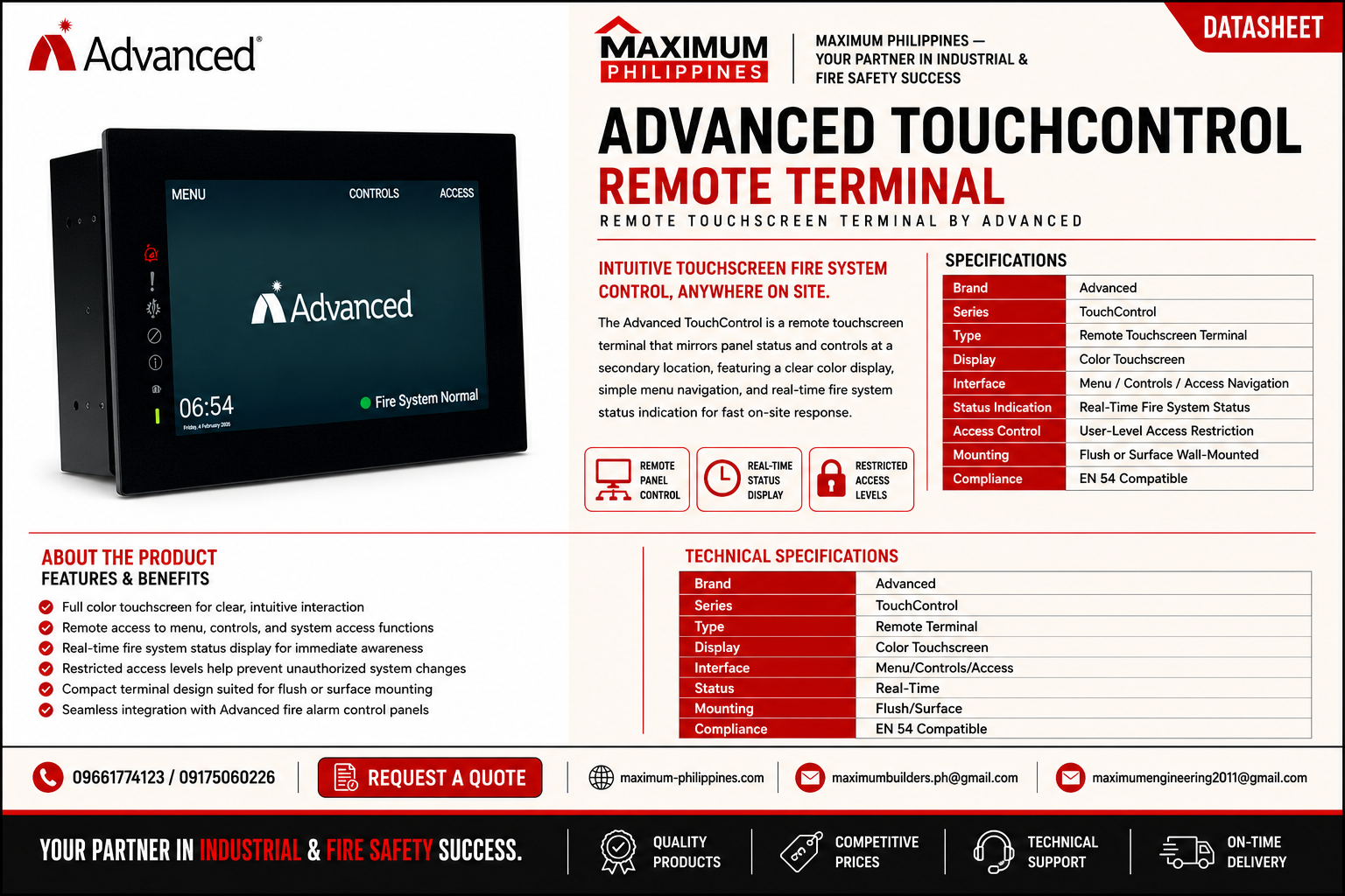 Advanced TouchControl Remote Terminal Brochure