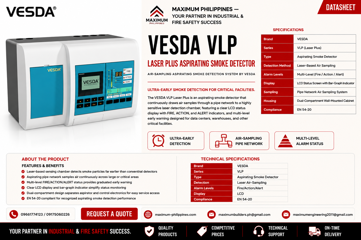 VESDA VLP Laser Plus Aspirating Smoke Detector Brochure