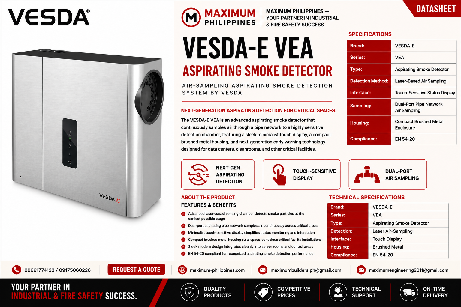 VESDA-E VEA Aspirating Smoke Detector Brochure
