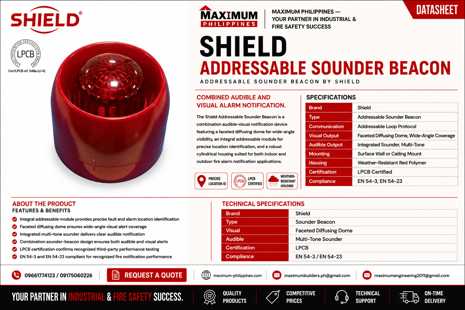 Shield Addressable Sounder Beacon Brochure